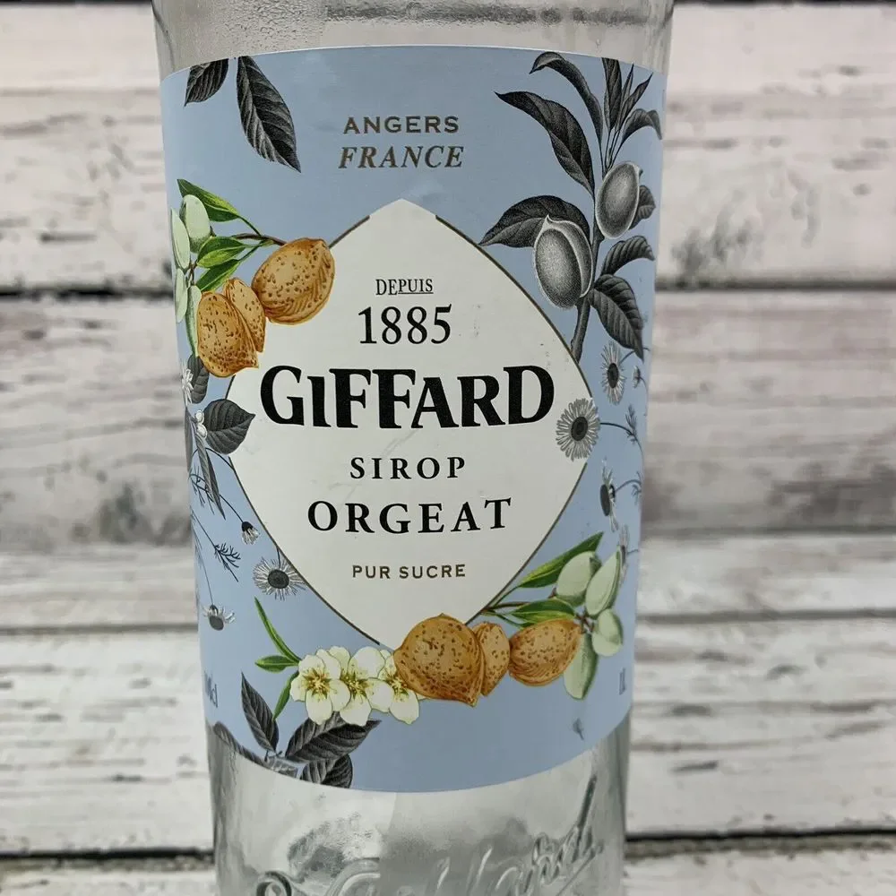 Giffard Orgeat Syrup - Almond Flavored Syrup EMTPY‎ 1 Liter Bottle Bar Supply